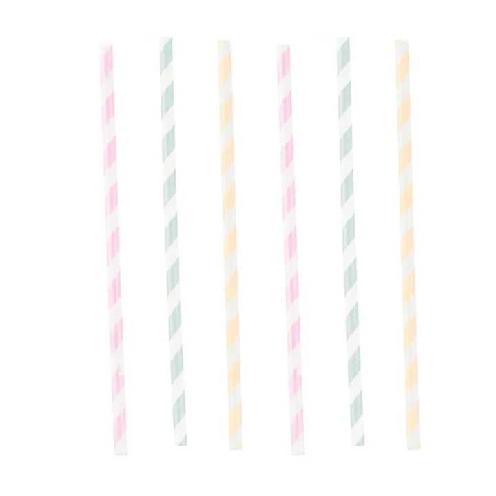 Pastel paper straws, 12 pieces