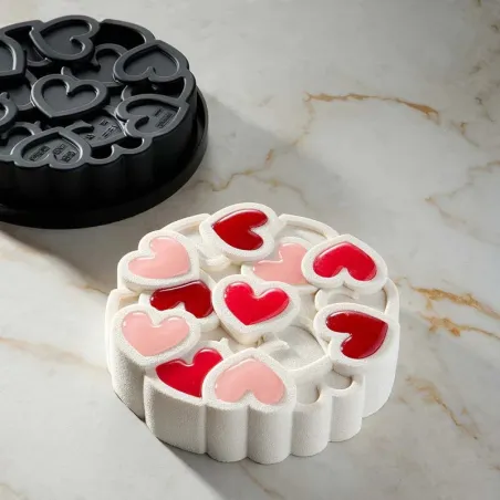 Silicone mold hearts Eros Ø 18 cm