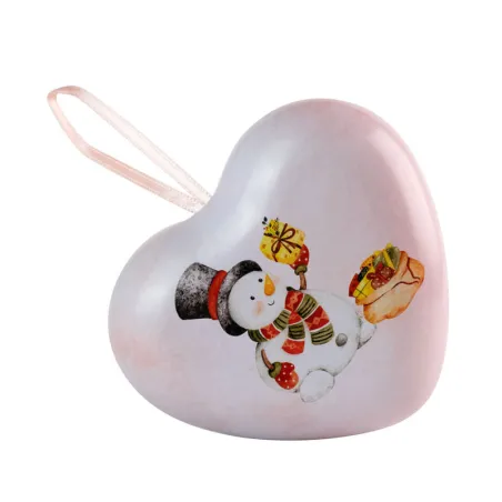 Pupazzo di neve natalizio in latta, 90 x 78 x 40 mm