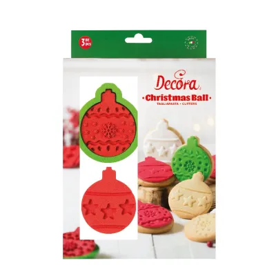 Ausstecher-Set Weihnachtskugel, 3-teilig, Kunststoff