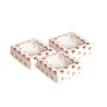 Cake boxes with pink and gold dots, 3 pieces