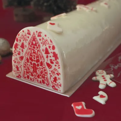 Weihnachtsbûche-Set mit Einsatz und Schachtel