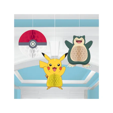 Decorazioni a nido d'ape Pokémon, set da 3