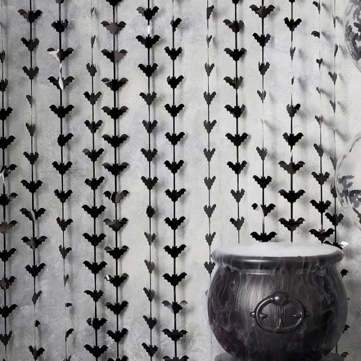Fransenvorhang Fledermäuse schwarz – Halloween Deko