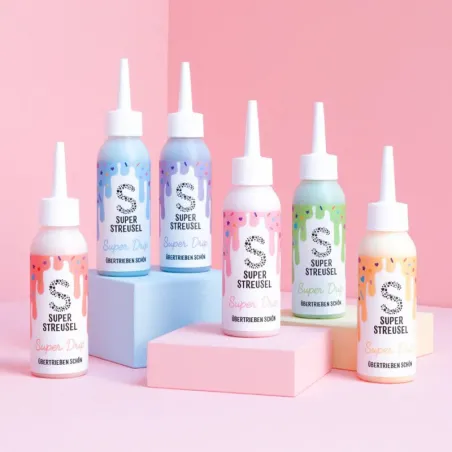 Set di 6 pezzi di glassa pastello per torte a goccia Super Sprinkles