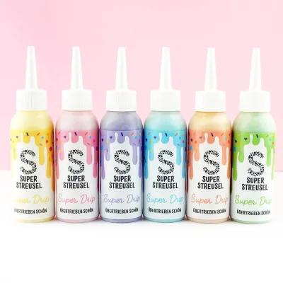 Super Streusel Drip Cake glaçage set pastel, 6 pièces