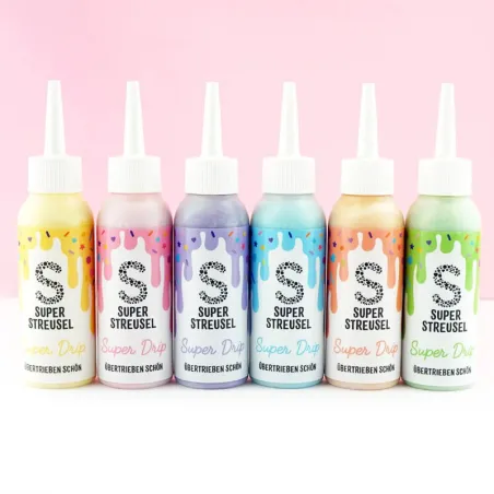Set di 6 pezzi di glassa pastello per torte a goccia Super Sprinkles