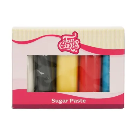 Rotolo di fondente FunCakes multipack colori primari, 5x100g
