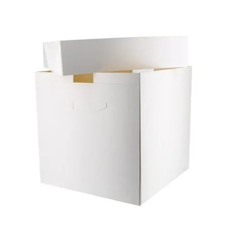 Cake box with window white and gold 19 x 19 x 8 cm
