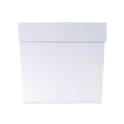 Boîte à gâteaux avec fenêtre Blanc et or 19 x 19 x 8 cm