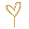Cake topper cuore oro, 10 x 9,5 cm
