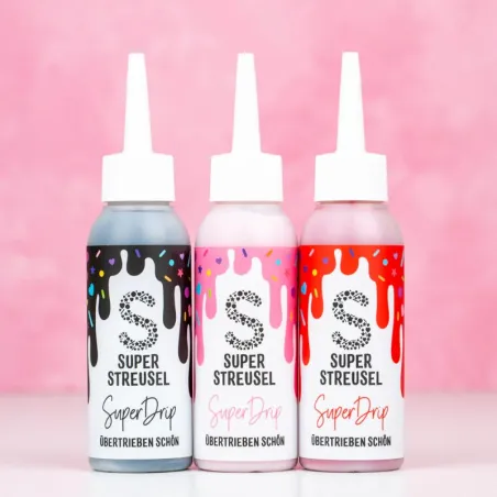 Super sprinkles drip cake icing love set, 3 pezzi