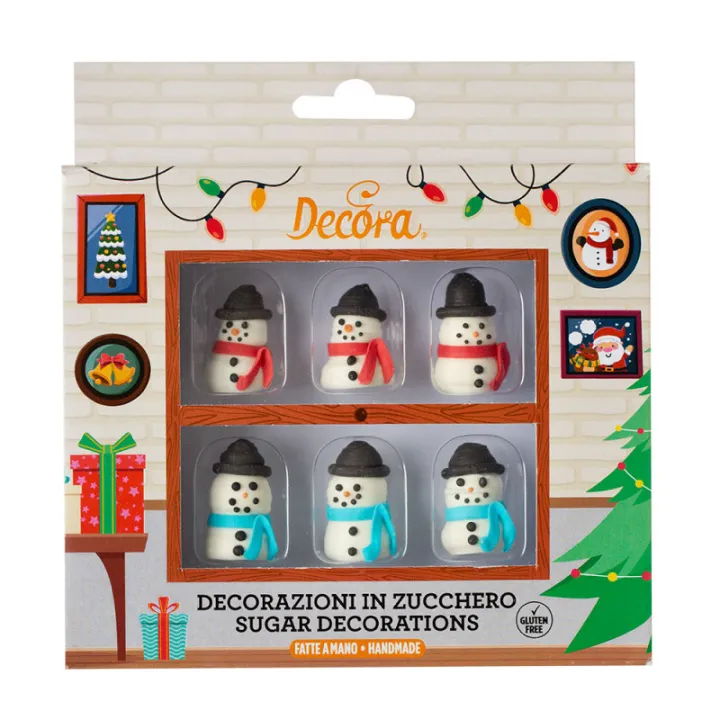 Decorazioni di zucchero di Babbo Natale, 6 pezzi