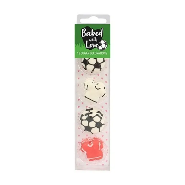 Décoration en sucre Football avec maillot, 12 pièces