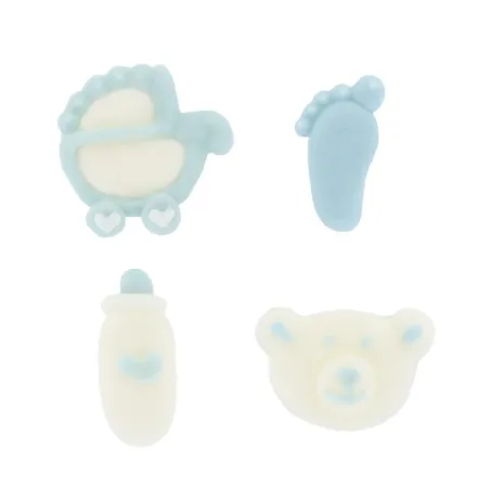Decorazione di zucchero blu bambino, 13 pezzi