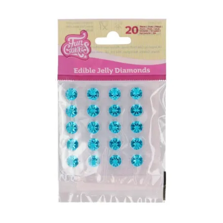 Edible jelly diamonds blue, 20 pieces