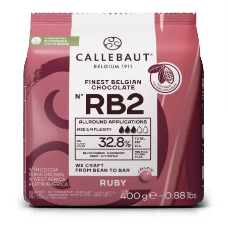 Cioccolato Callebaut Ruby 32,8%, 400 g