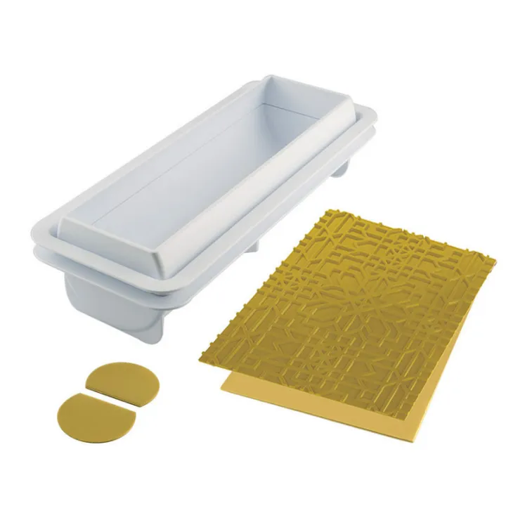Silikonform Maya Bûche für eine edle Weihnachtsbûche mit zartem Relief
