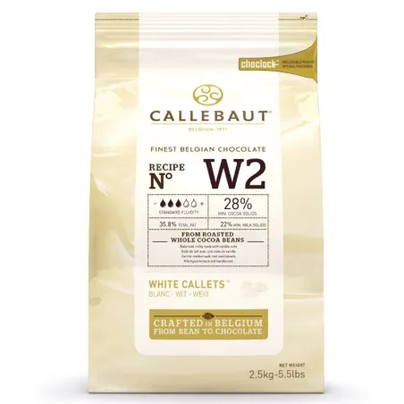 Cioccolato bianco Callebaut 28%, 2,5 kg