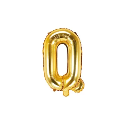 Goldener Buchstabenballon Q – 35 cm