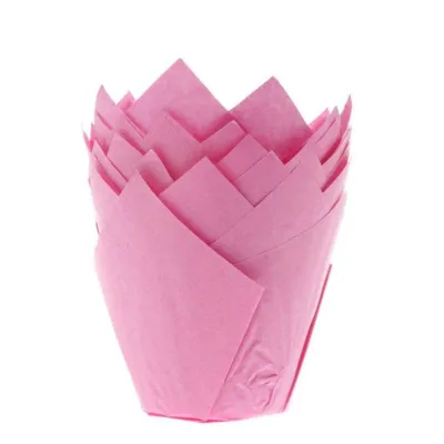 Cupcake Förmchen Pinke Tulpen, 36 Stück