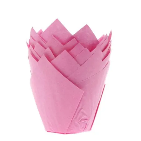 Cupcake molds pink tulips, 36 pieces