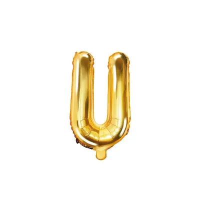 Goldener Buchstabenballon U – 35 cm
