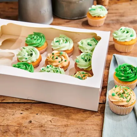 Cupcake box white for 12 cupcakes, 25 pieces