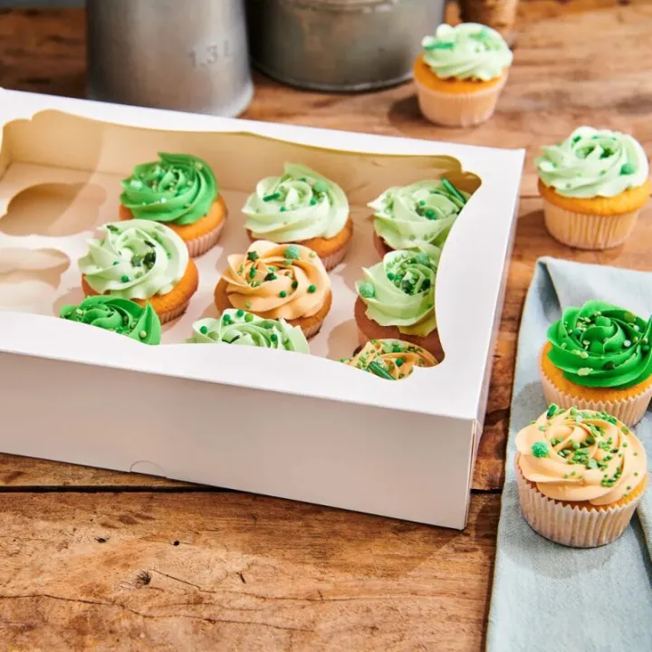 Cupcake Schachtel Weiss für 12 Muffins, 25 Stück