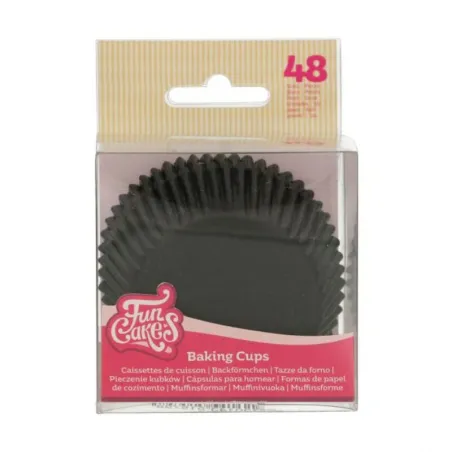 FunCakes cupcake baking cups black, 48 pieces