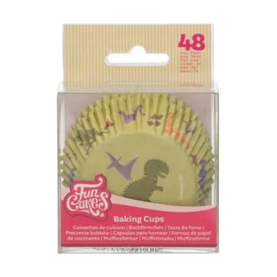 Teglia per cupcakes FunCakes Dino, 48 pezzi