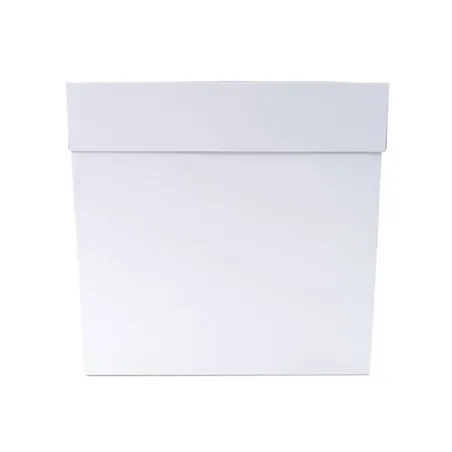 Cake box with window white and gold 19 x 19 x 8 cm