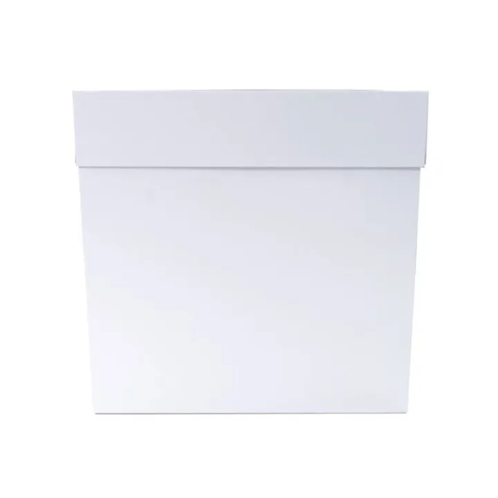 Cake box with window white and gold 19 x 19 x 8 cm