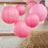 Paper lantern pink, 5 pieces