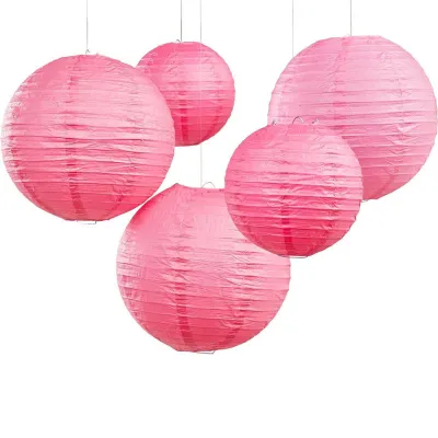 Papierlampion Pink, 5 Stück