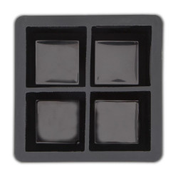 Bac à glaçons en silicone XL Carrés, 4 pièces