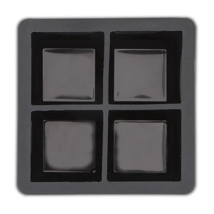 Stampo per cubetti di ghiaccio in silicone XL quadrati, 4 pezzi
