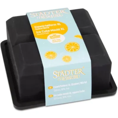 Silikon Eiswürfelform XL Quadrate, 4-teilig
