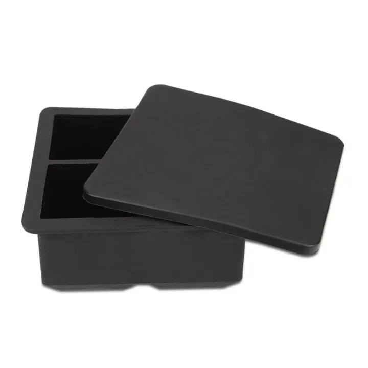 Stampo per cubetti di ghiaccio in silicone XL quadrati, 4 pezzi