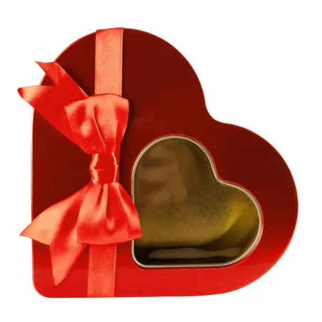 Scatola a forma di cuore con finestra e fiocco, 180 x 160 x 50 mm