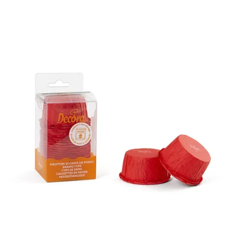 Crinkled muffin tins red, 25 pieces