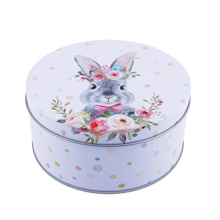 Biscottiera rotonda coniglio azzurro, Ø 185 x 75 mm