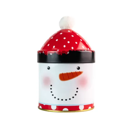 Boîte à biscuits Bonhomme de neige avec bonnet Ø 90 x 125 mm