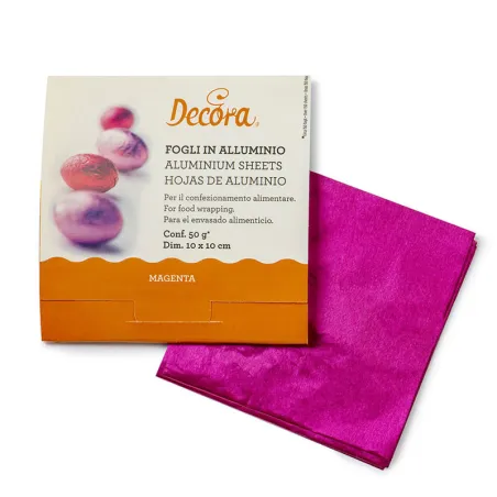 Aluminium Folie Schokolade Magenta, 150 Stück