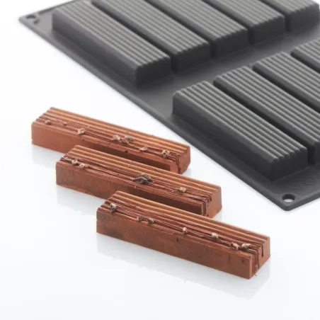 Grooved silicone bar mold, 10 pieces