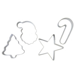 Set di tagliabiscotti natalizi, 4 pezzi