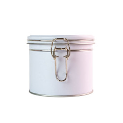 Scatola per biscotti con piano girevole bianco, Ø 102 x 90 mm
