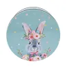 Cookie tin round rabbit light blue, Ø 185 x 75 mm