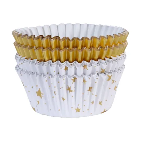 Golden stars cupcake cases, 60 pieces