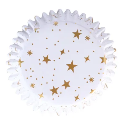Golden stars cupcake cases, 60 pieces